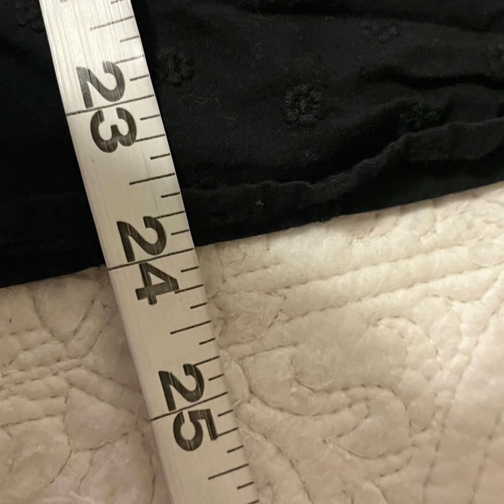 Madewell Black Button-Up Embroidered Blouse, size Large - Picture 7 of 8